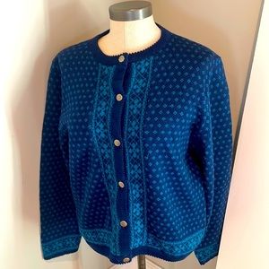 Pendleton Vintage Fair Isle Winter Wool Cardigan Large